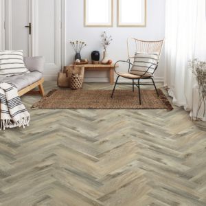 Aqua-step SPC Vinyluxe Herringbone 610x122x4,5 mm Birmingham