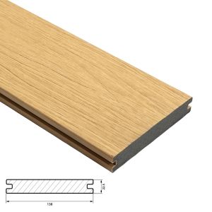 Fiberdeck Premium Vlonderplank 22,5x138 mm - Lengte 300 cm - Cedar (massief)