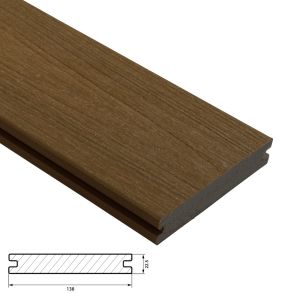 Fiberdeck Premium Vlonderplank 22,5x138 mm - Lengte 400 cm - Teak (massief)